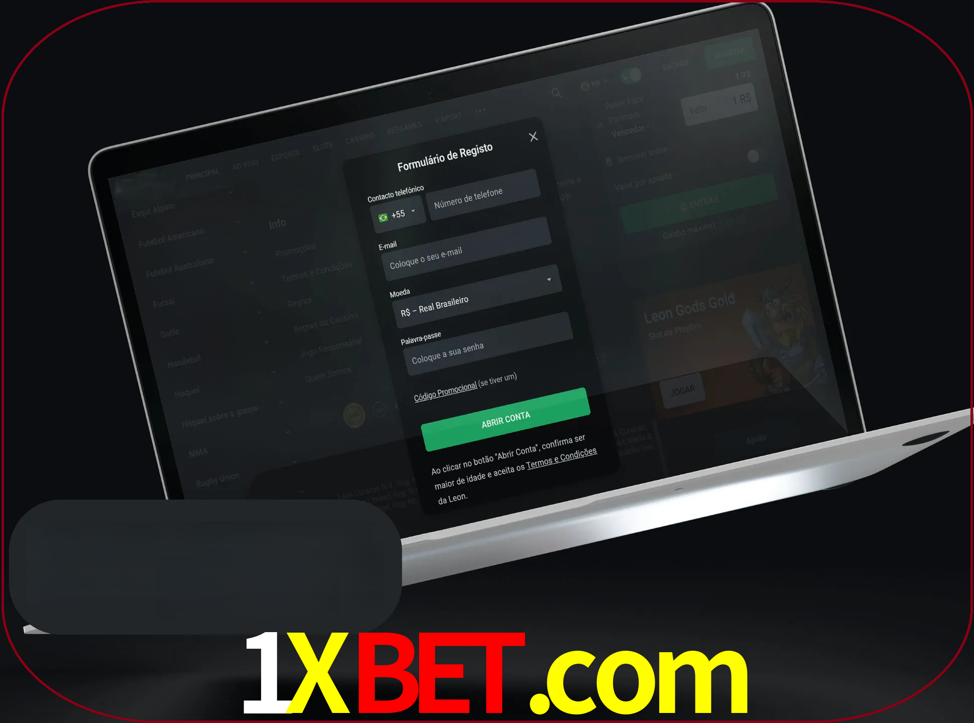 Abra o site da LeonBet e crie sua própria conta.